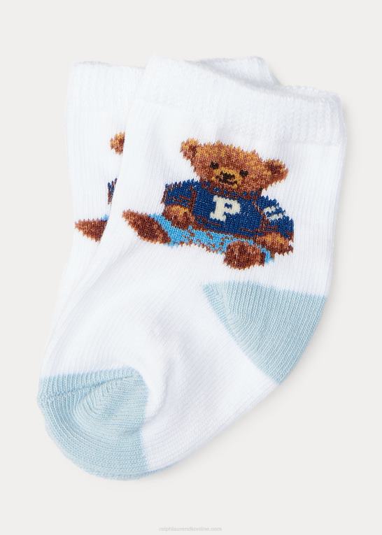 hvid baby Ralph Lauren bamse crew sok Z426B10040