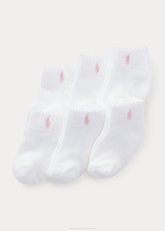 hvid baby Ralph Lauren kvartsok 6-pak Z426B8051
