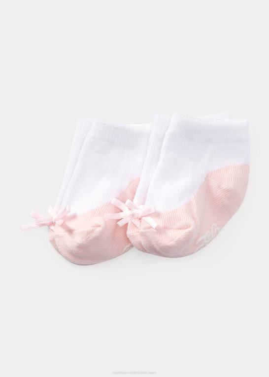 hvid/pink baby Ralph Lauren bomuldsblandet sok 2-pak Z426B8055