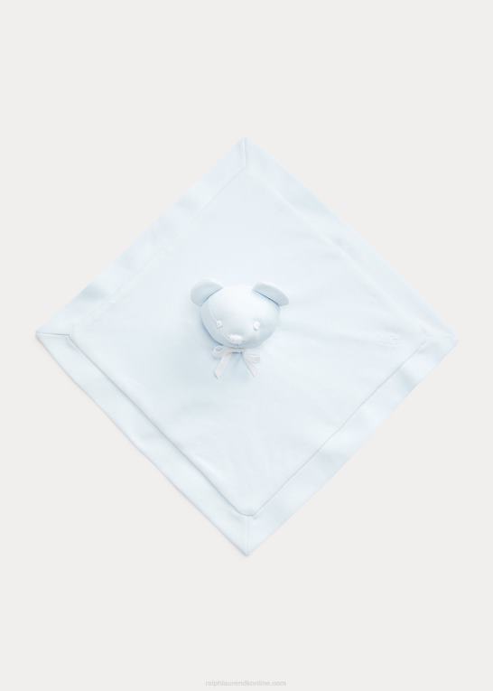 beryl blå baby Ralph Lauren økologisk interlock bear dejligt tæppe Z426B8093