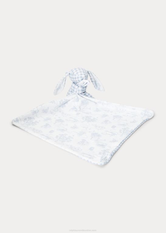 blå havetoile multi baby Ralph Lauren vendbart kanin-tæppe i bomuld Z426B8098