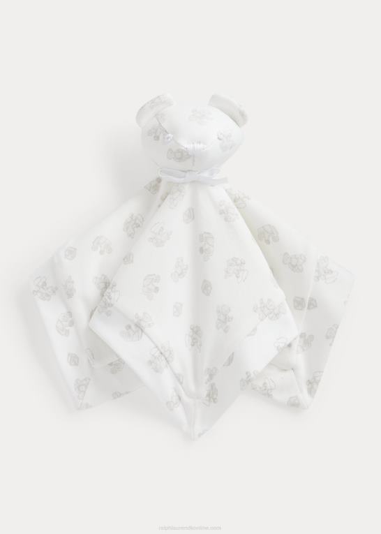 grå multi baby Ralph Lauren økologisk interlock bear dejligt tæppe Z426B8096