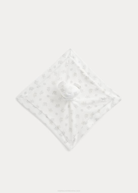 grå multi baby Ralph Lauren økologisk interlock bear dejligt tæppe Z426B8096