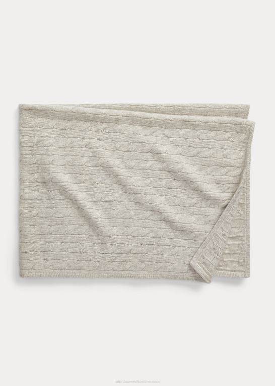 lysegrå lyng baby Ralph Lauren kashmir tæppe Z426B8070