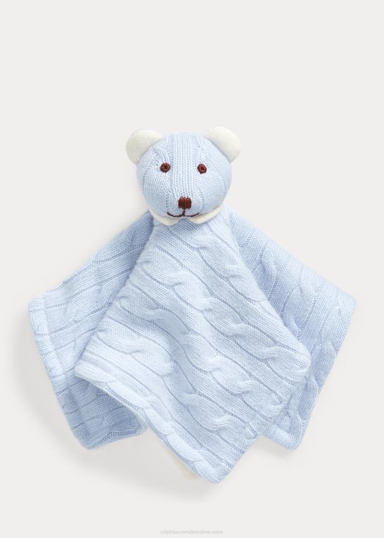 perleblå baby Ralph Lauren lækkert tæppe af kashmirbjørn Z426B8094