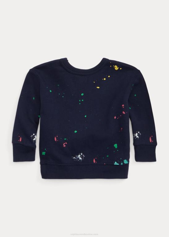 krydstogtflåde baby Ralph Lauren spa-frottétrøje med malingsplattertryk Z426B8303