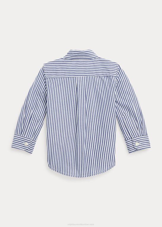 marineblå/hvid baby Ralph Lauren stribet poplinskjorte i bomuld Z426B8279