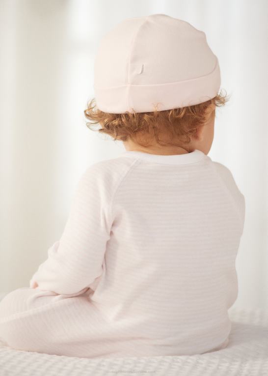 sart pink/hvid baby Ralph Lauren stribet økologisk interlock-kjole Z426B8180