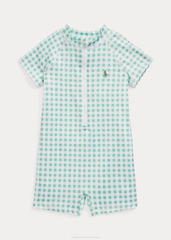 falmet mynte gingham baby Ralph Lauren gingham rash guard shortall Z426B7952