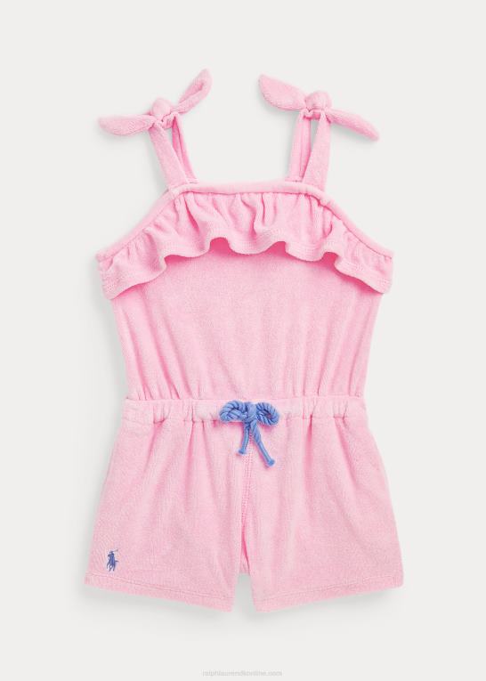 karmel pink baby Ralph Lauren flæsede frotté-romper Z426B7955