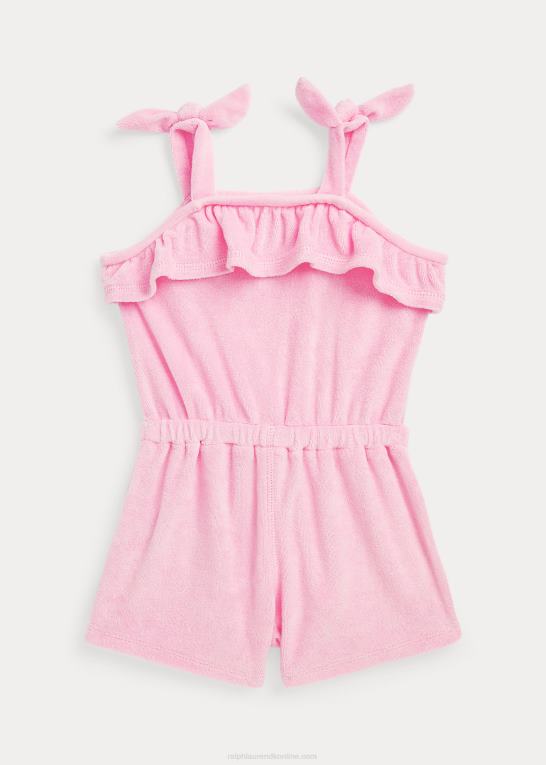 karmel pink baby Ralph Lauren flæsede frotté-romper Z426B7955