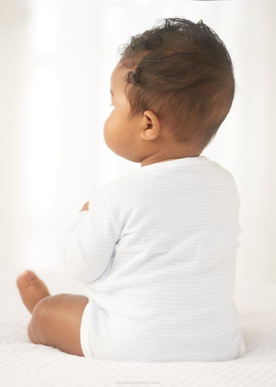 beryl blå/hvid baby Ralph Lauren stribet bodysuit i bomuld med v-hals Z426B8156