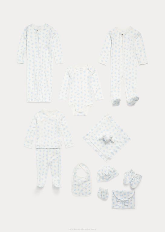 blå multi baby Ralph Lauren interlock bodysuit i bomuld med bjørnetryk Z426B8158