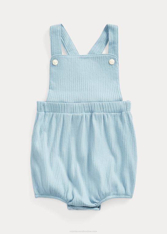 blå seddel baby Ralph Lauren ribbet bomuldsboble overall Z426B7735