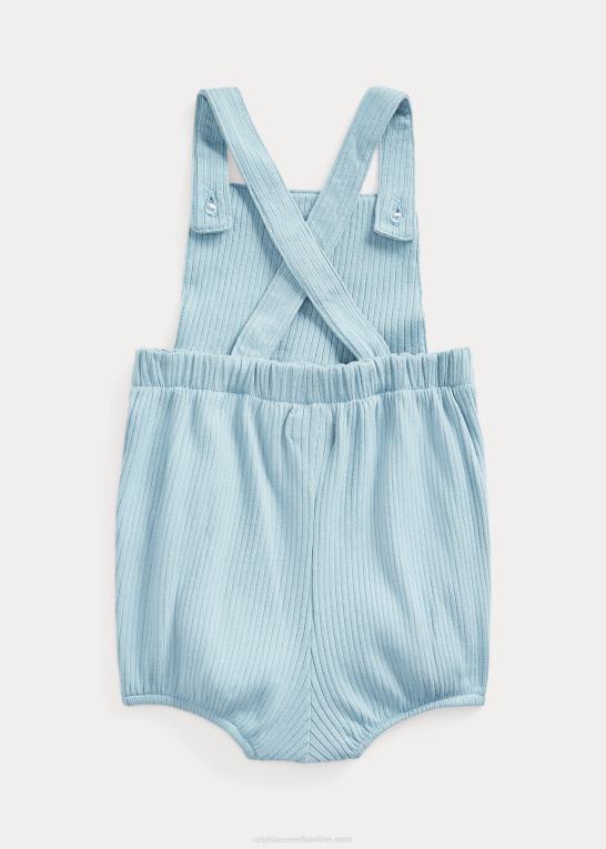 blå seddel baby Ralph Lauren ribbet bomuldsboble overall Z426B7735