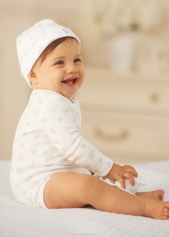 grå multi baby Ralph Lauren bodysuit i bomuld med bjørnetryk Z426B8164
