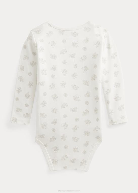 grå multi baby Ralph Lauren bodysuit i bomuld med bjørnetryk Z426B8164