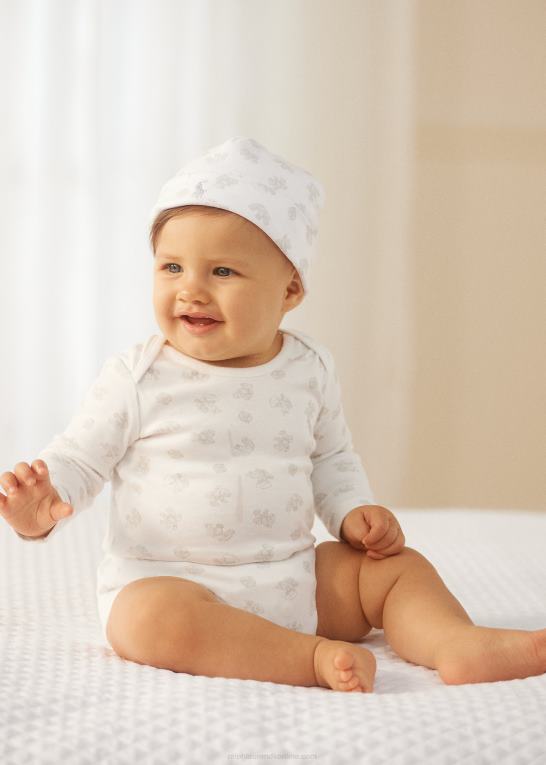 grå multi baby Ralph Lauren bodysuit i bomuld med bjørnetryk Z426B8164