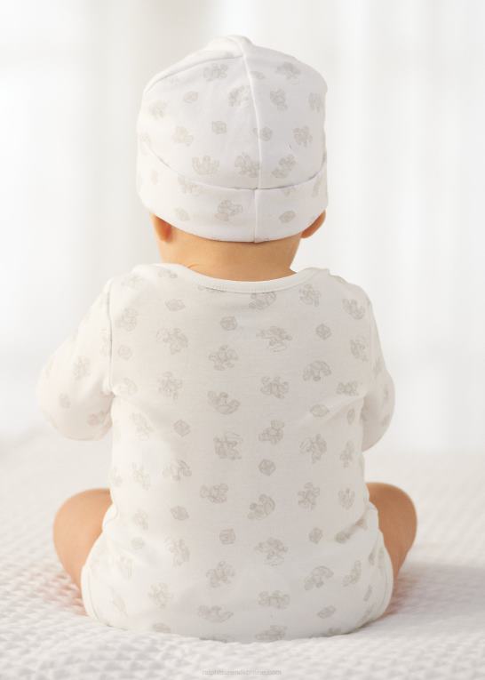 grå multi baby Ralph Lauren bodysuit i bomuld med bjørnetryk Z426B8164