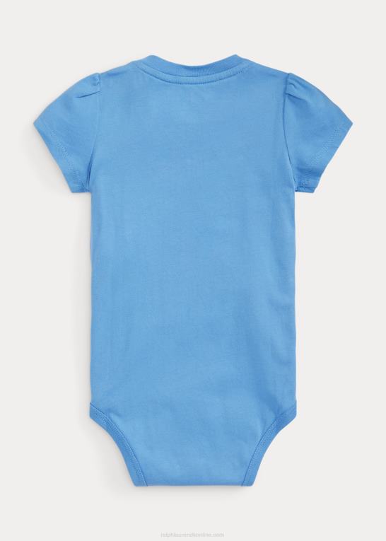 havneø blå baby Ralph Lauren polo bear bodysuit i bomuldsjersey Z426B8167