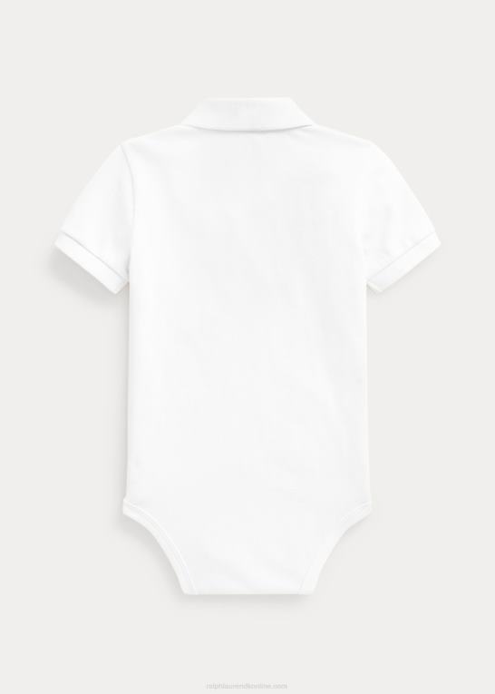 hvid baby Ralph Lauren bomuld mesh polo bodysuit Z426B10010