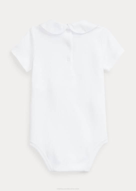 hvid sejlbåd baby Ralph Lauren nautisk-broderet bodysuit i bomuld Z426B7704