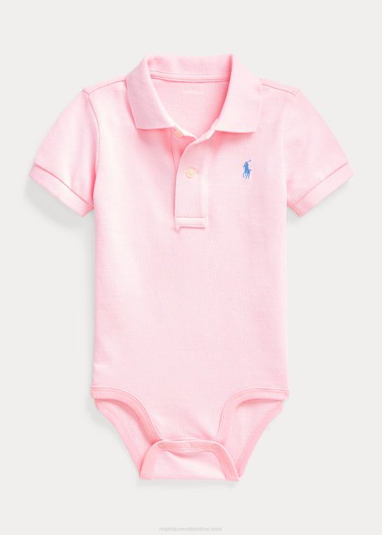 karmel pink baby Ralph Lauren bomuld mesh polo bodysuit Z426B7685
