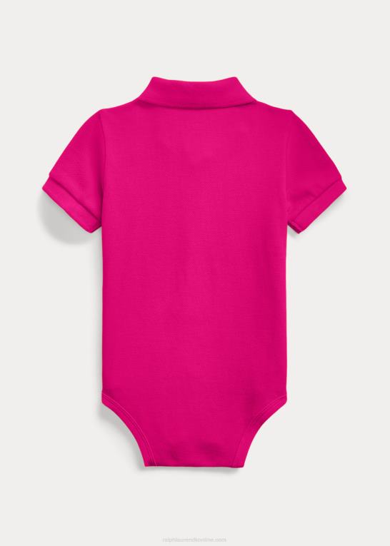 lyserød himmel baby Ralph Lauren bomuld mesh polo bodysuit Z426B7682