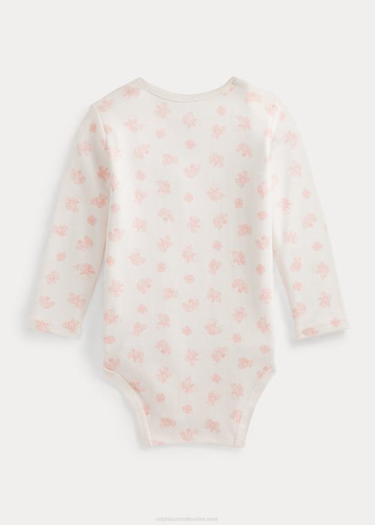 lyserød multi baby Ralph Lauren bodysuit i økologisk bomuld med bjørnetryk Z426B8166