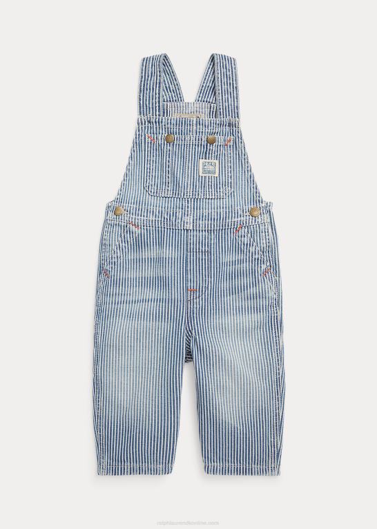 patterson vask baby Ralph Lauren stribet denim overall i bomuld Z426B8173