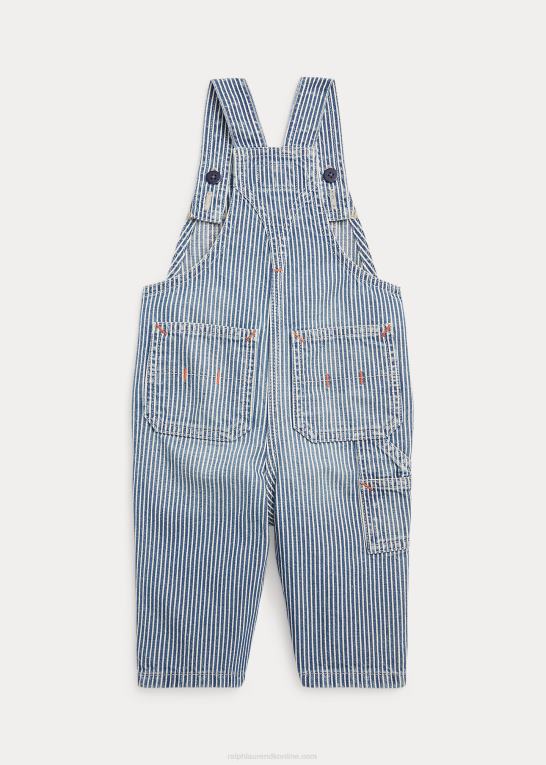 patterson vask baby Ralph Lauren stribet denim overall i bomuld Z426B8173