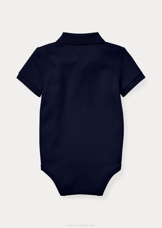 raffineret flåde baby Ralph Lauren blød bomulds polo bodysuit Z426B7693