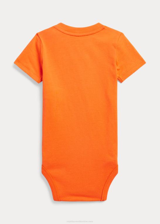 redningsbåd orange baby Ralph Lauren polo bear bodysuit i bomuldsjersey Z426B7695