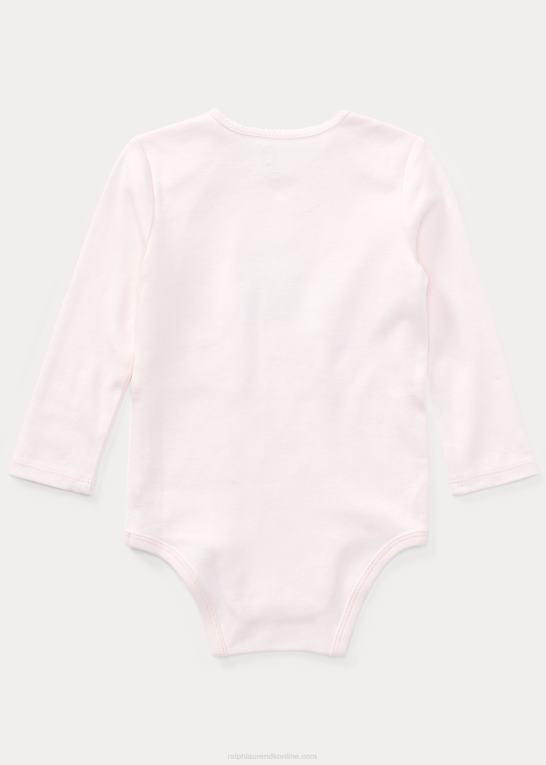sart lyserød baby Ralph Lauren broderet polo bear bodysuit Z426B7698