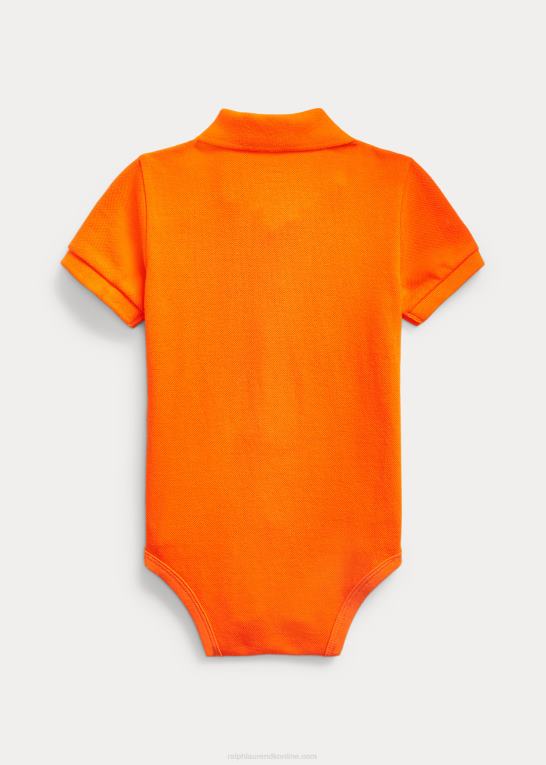 sejler orange baby Ralph Lauren bomuld mesh polo bodysuit Z426B7684