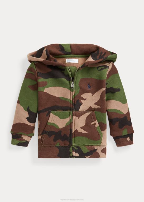 overskydende camo baby Ralph Lauren fleece-hættetrøje med fuld lynlås Z426B7980