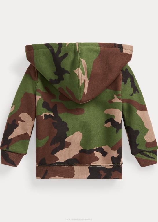 overskydende camo baby Ralph Lauren fleece-hættetrøje med fuld lynlås Z426B7980