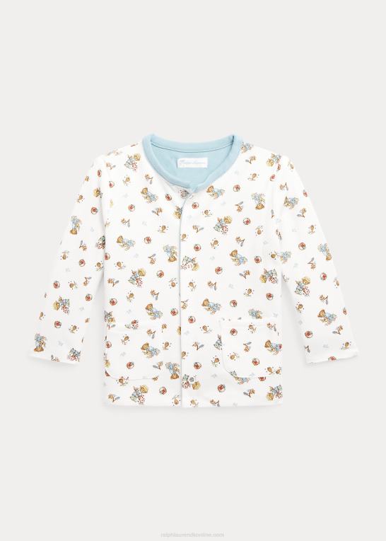 dreng havebjørn/blå seddel baby Ralph Lauren polo bear vendbar bomuldsjakke Z426B8013