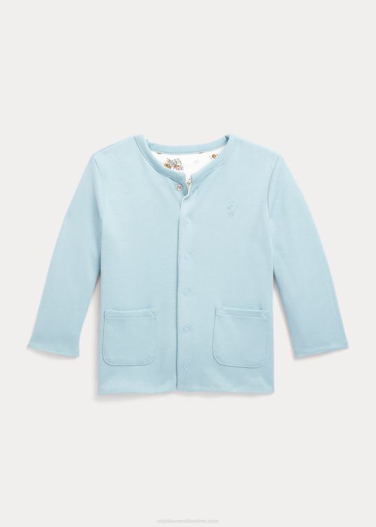 dreng havebjørn/blå seddel baby Ralph Lauren polo bear vendbar bomuldsjakke Z426B8013