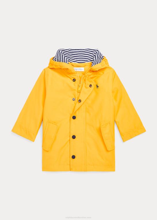 glattere gul baby Ralph Lauren regnfrakke med hætte Z426B8330