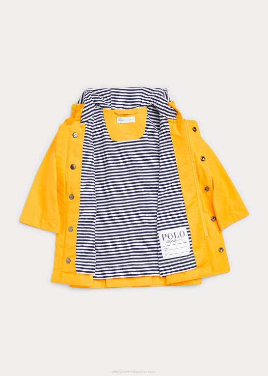 glattere gul baby Ralph Lauren regnfrakke med hætte Z426B8330