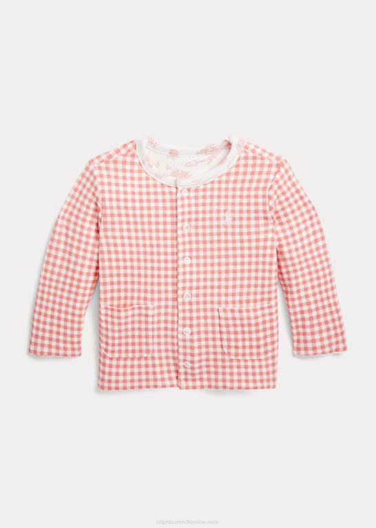 pink gingham/havetoile baby Ralph Lauren vendbar interlock-jakke i bomuld Z426B8014