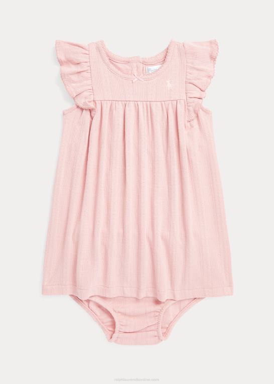 adirondack rose baby Ralph Lauren pointelle-strikket bomuldskjole & bloomer Z426B7862