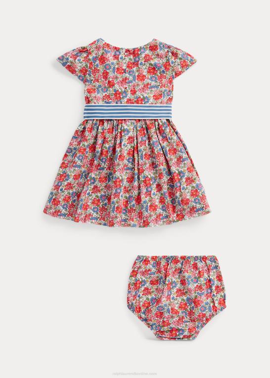camden blomstret baby Ralph Lauren blomstret poplinkjole i bomuld og bloomer Z426B8240