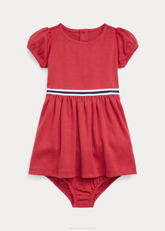 chili peber baby Ralph Lauren fit-and-flare ponte kjole og bloomer Z426B8236