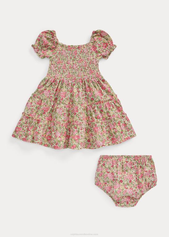 esme blomstret baby Ralph Lauren blomstret smocket jerseykjole & bloomer Z426B7861