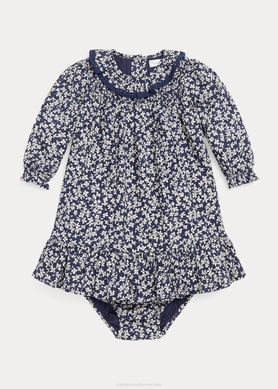 gabrielle blomstret baby Ralph Lauren blomstret dobbykjole og bloomer i bomuld Z426B8230