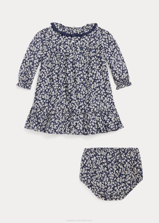 gabrielle blomstret baby Ralph Lauren blomstret dobbykjole og bloomer i bomuld Z426B8230
