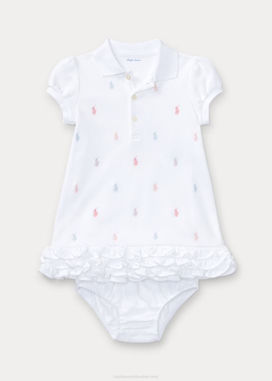 hvid baby Ralph Lauren flæsede polokjole & bloomer Z426B7835