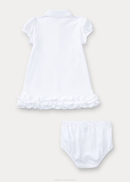 hvid baby Ralph Lauren flæsede polokjole & bloomer Z426B7835